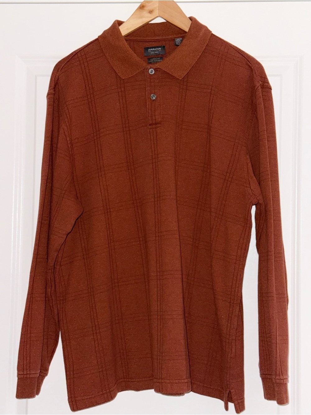 ARROW Mens XL Rugby Classic Fit Long Sleeve Striped Polo Shirt